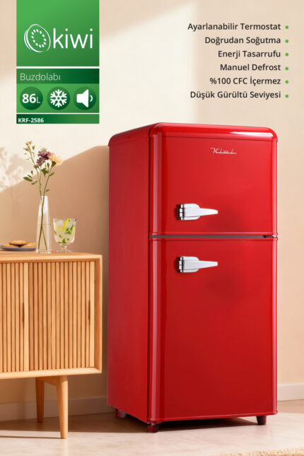 Kiwi KRF-2586 86 Lt Mini Buzdolabı – 30 Litre Buzluk Enerji Tasarruflu & Düşük Gürültü