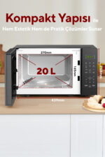 KUMTEL HM-12 Dijital Mikrodalga Fırın - Siyah - Görsel 2