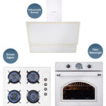 KUMTEL Rustik Beyaz Cam Ankastre Set