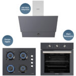 KUMTEL Dizayn Antrasit (Gri) Cam Ankastre Set