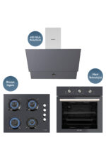 KUMTEL Dizayn Antrasit (Gri) Cam Ankastre Set