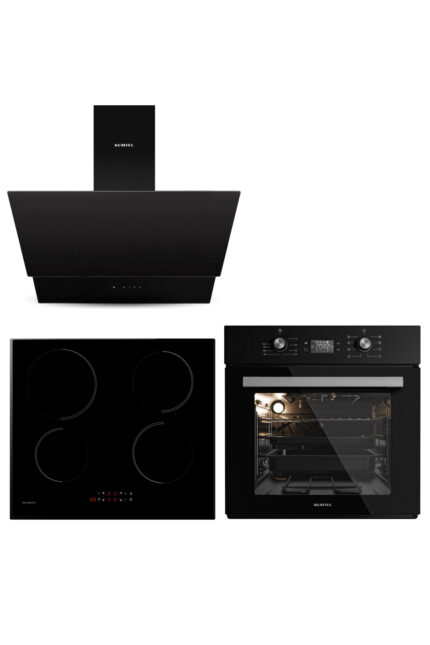 KUMTEL Siyah Indüksiyon Ocaklı Ankastre Set
