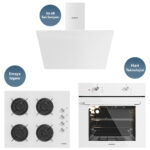 KUMTEL Home Basic Beyaz Cam Ankastre Set