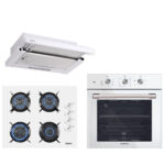 KUMTEL Beyaz Aspiratörlü Turbo Ankastre Set