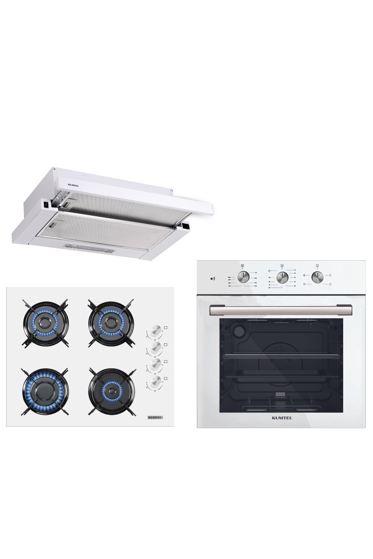 1_org_zoom-1177.jpg KUMTEL Beyaz Aspiratörlü Turbo Ankastre Set - Görsel 1