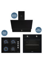 KUMTEL HOME SİYAH CAM ANKASTRE SET