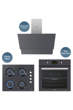 KUMTEL Antrasit ( Gri ) Cam Digital / Dokunmatik Ankastre Set - 8 Prog