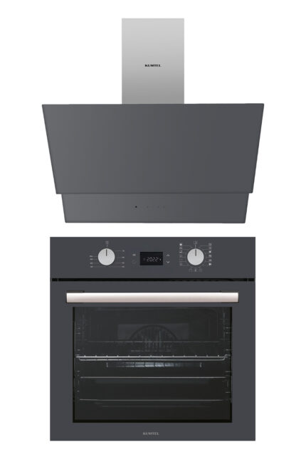 KUMTEL Digital Plus 15 Programlı 2'li Antrasit(Gri) Ankastre Set (Fırın-Davlumbaz)