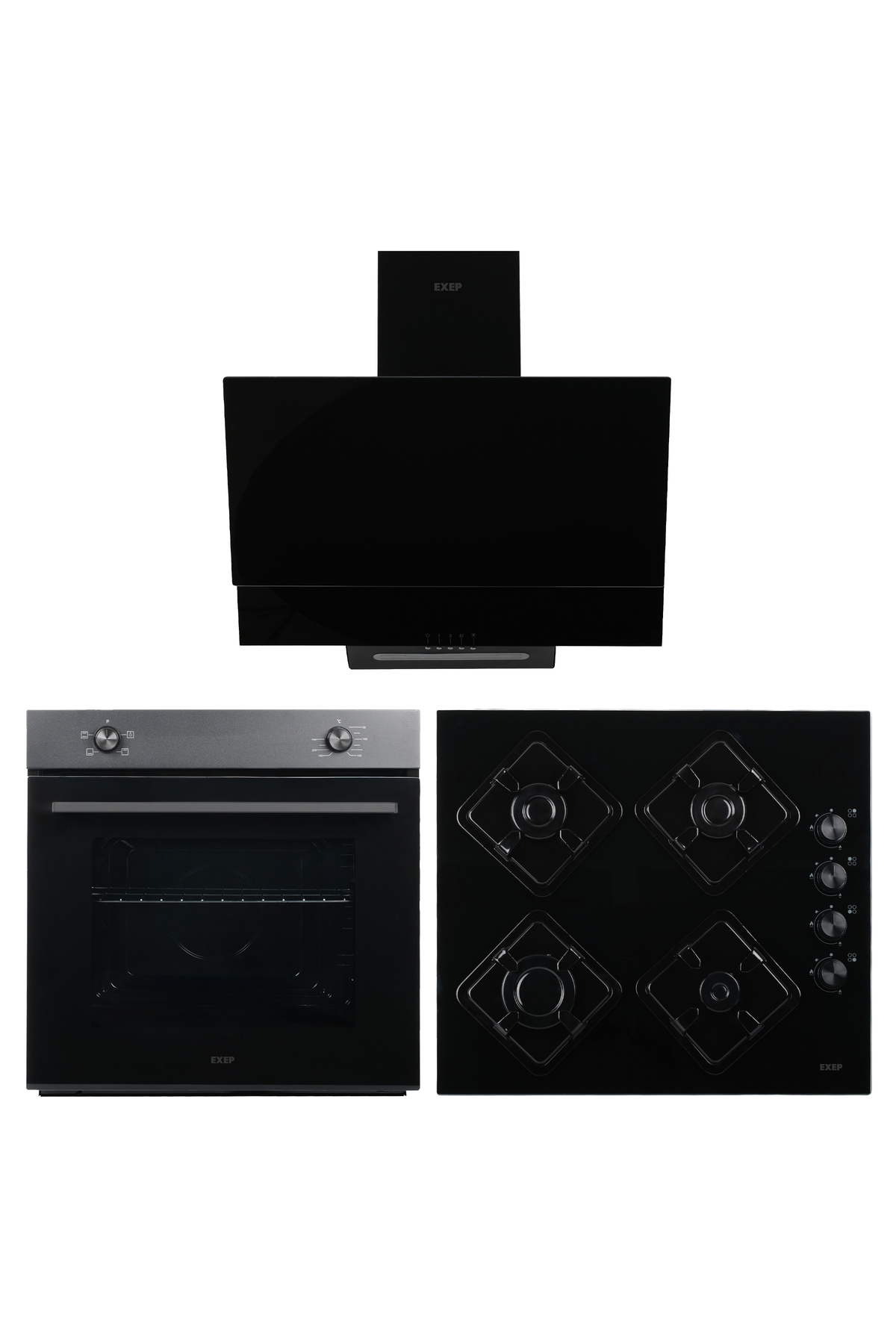 1_org_zoom-1198.jpg Exep Line Siyah 3 Lü Ankastre Set (ed401-eo320-ef200) - Görsel 1