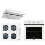 KUMTEL Beyaz Aspiratörlü Dizayn Ankastre Set