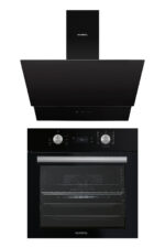 KUMTEL Digital Plus 15 Programlı 2'li Siyah Ankastre Set (Fırın-Davlumbaz)