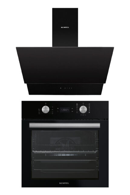 KUMTEL Digital Plus 15 Programlı 2'li Siyah Ankastre Set (Fırın-Davlumbaz)