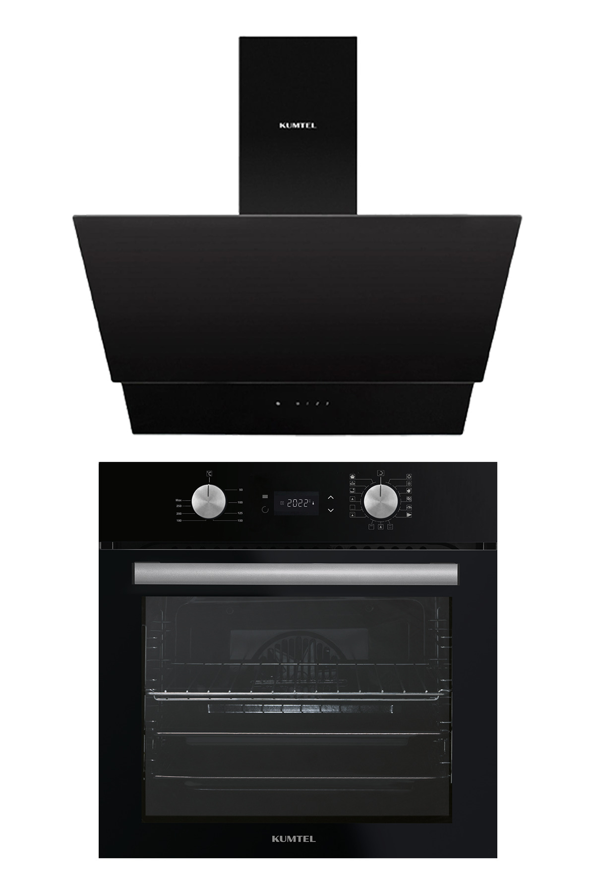 1_org_zoom-1210.jpg KUMTEL Digital Plus 15 Programlı 2'li Siyah Ankastre Set (Fırın-Davlumbaz) - Görsel 1