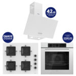 Ferre QBL62CB - SS206 -D087SA 60 Cm Beyaz Cam Silentart Turbolu Ankastre Set -Yeni 2026