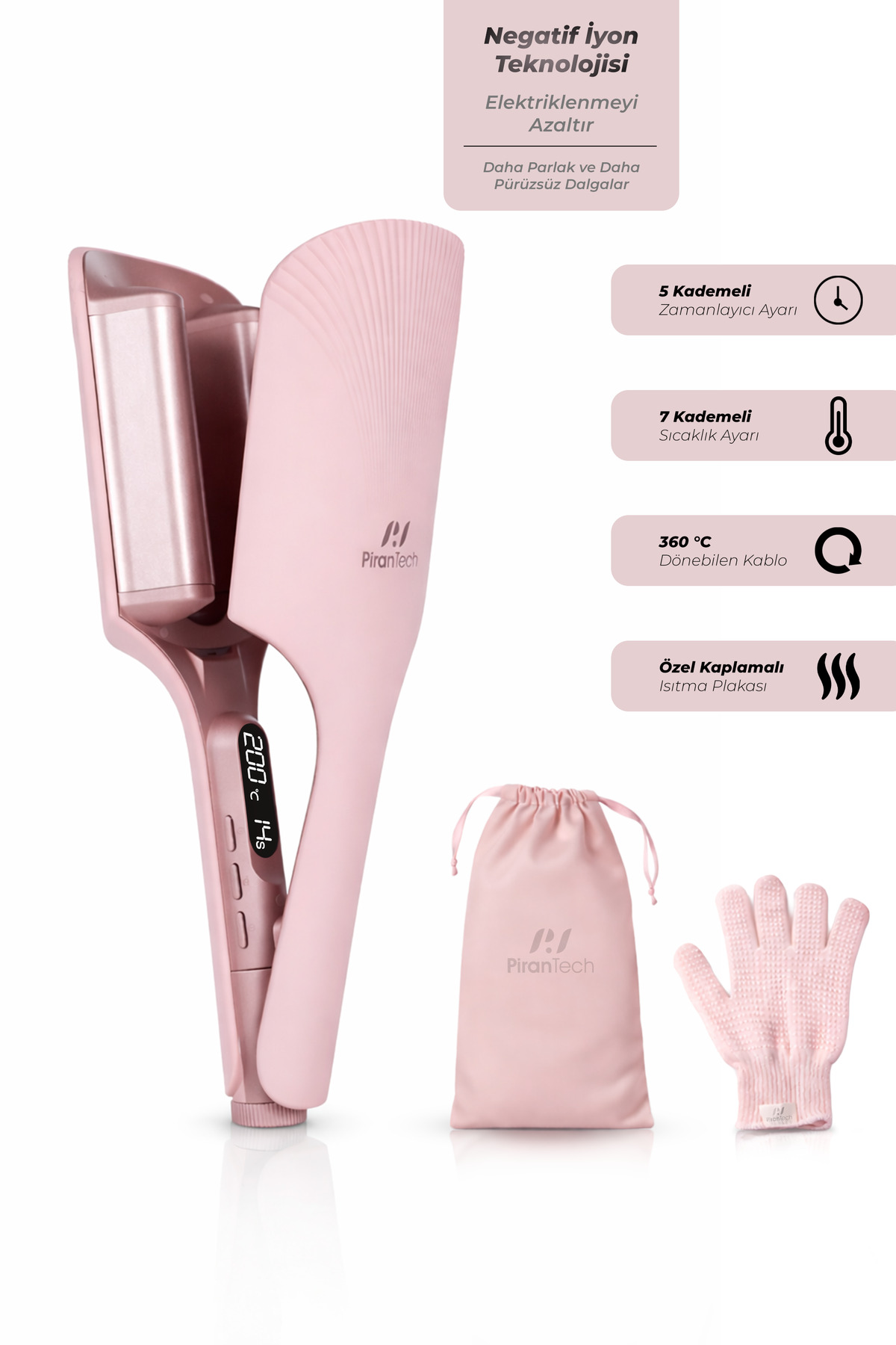 1_org_zoom-1277.jpg PiranTech KS-516 Profesyonel Dalga Saç Maşası 7 Sıcaklık Ayarlı Otomatik Kapanmalı - Görsel 1