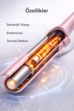 DEMPOWER Profesyonel Saç Maşası - Seramik Kaplama, 130°C Isınma, Sıkı Bukleler ve Doğal Kıvırcık Saçlar İçin - Görsel 3