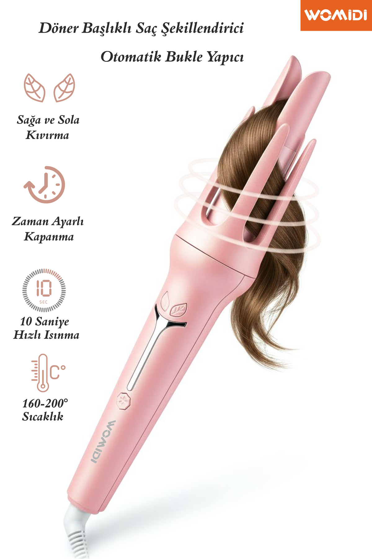 1_org_zoom-1300.jpg womidi Otomatik Saç Maşası – Otomatik Bukle Yapıcı Saç Şekillendirici 10 Sn Hızlı Isınma , 160-200°C - Görsel 1