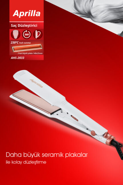 Aprilla Ahs-2033 Saç Düzleştirici Beyaz