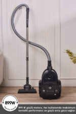 Karaca Vantuz Action Force X10 2 Lt Toz Torbasız Hazneli Elektrikli Süpürge Black 899 W - Görsel 2