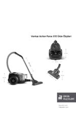 Karaca Vantuz Action Force X10 2 Lt Toz Torbasız Hazneli Elektrikli Süpürge Black 899 W - Görsel 3