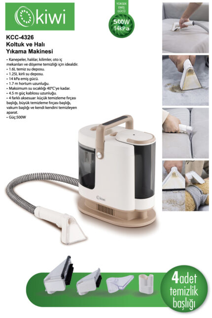 Kiwi Kcc-4326 Koltuk ve Halı Yıkama Leke Çıkartma Makinesi