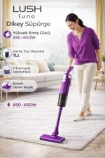 Lush Dik süpürge 2 ın 1 döner başlıklı (KOLTUK ALTLARI İÇİN) 2 katmanlı hepa filtreli luna - Görsel 2