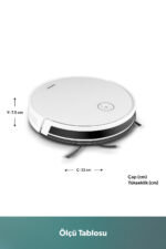 HOMEND Alex 1288h Moplu ve Akıllı Robot Süpürge Gyroscope Beyaz - Görsel 3