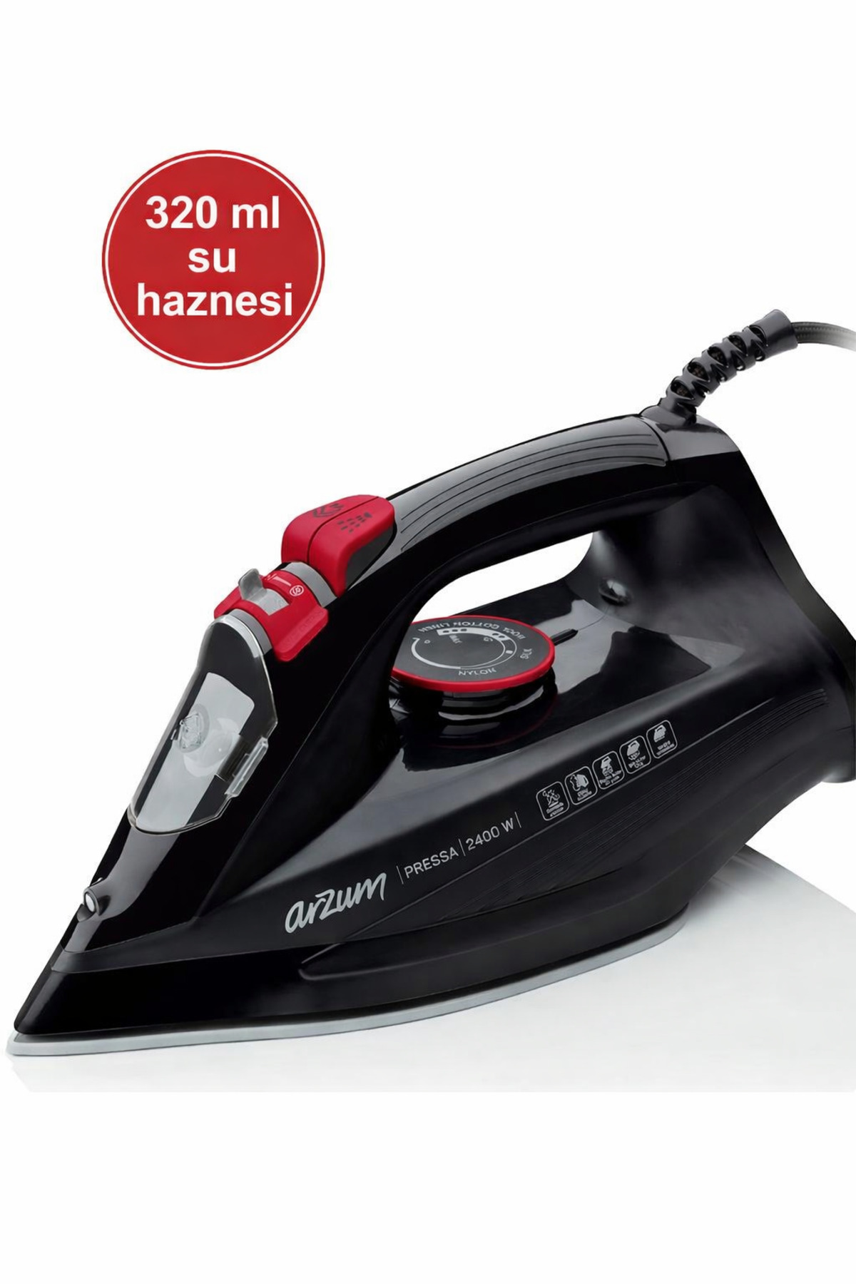 1_org_zoom-718.jpg Arzum AR6020 Pressa 2400Watt Seramik Taban Buharlı Ütü,Şok Buhar - Görsel 1