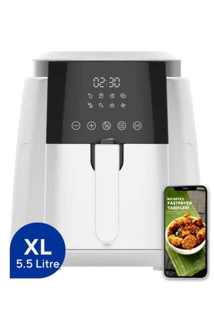 KUMTEL Beyaz XL Digital Fastfryer ( Yağsız Fritöz Airfryer ) HAF-02