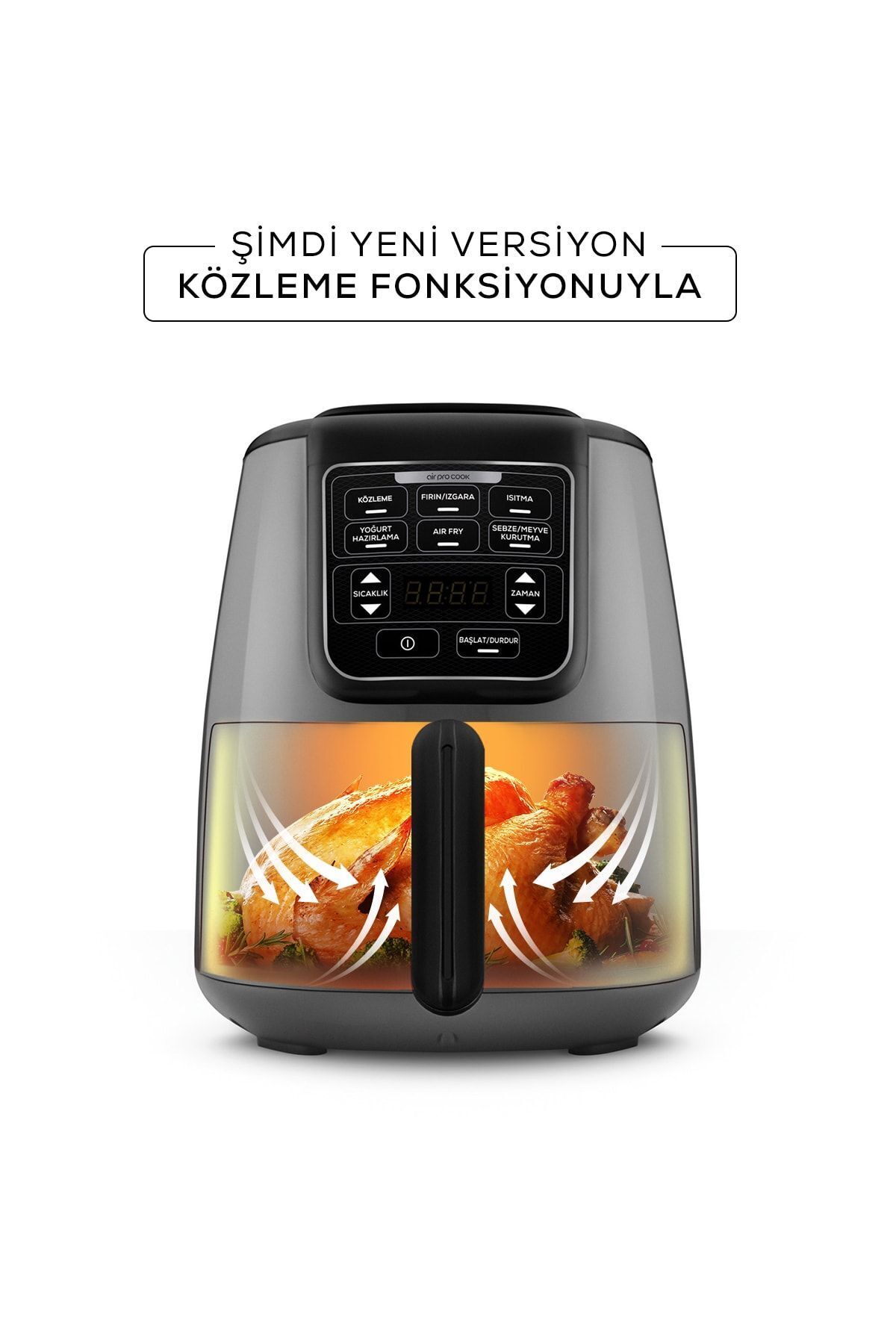 1_org_zoom-766.jpg Karaca Air Pro Cook Köz Xl Airfryer Space Gray Black 4 Kişilik - Görsel 1