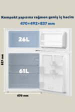 KUMTEL 87L MİNİ BUZDOLABI BEYAZ HTMF-90EW - Görsel 3