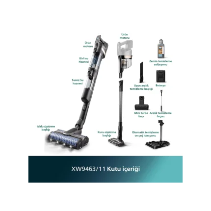 Philips Aqua Trio Serisi 3'ü 1 Arada Dikey Şarjlı Süpürge